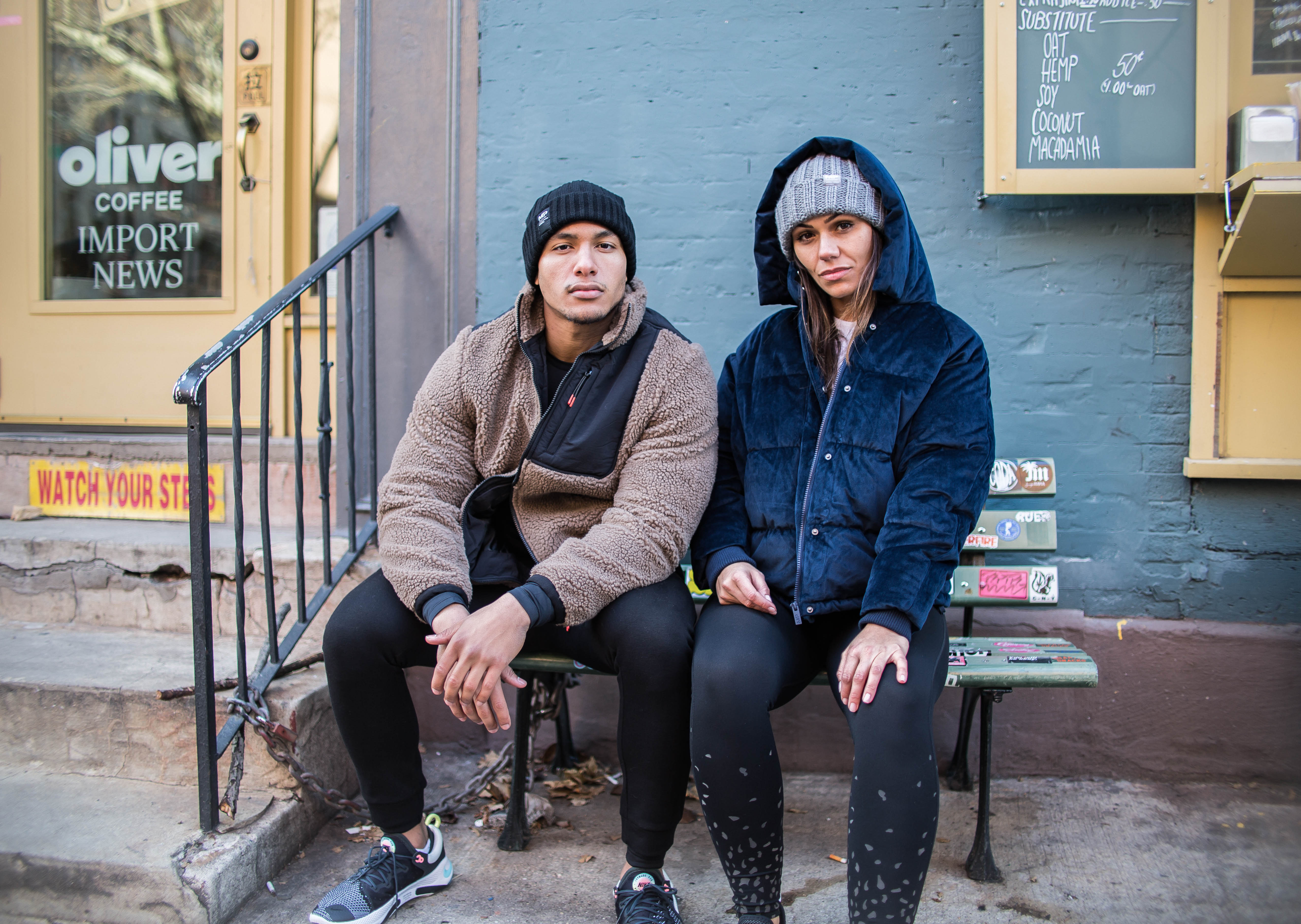 Borg Zip-up Jacket & Cropped Velour Puffer