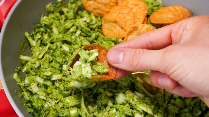 Green goddess salad with fresh greens