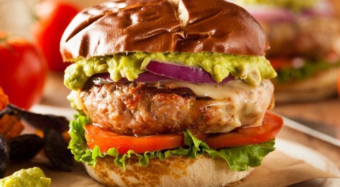 Lime and chili turkey burger served as a lighter lunch