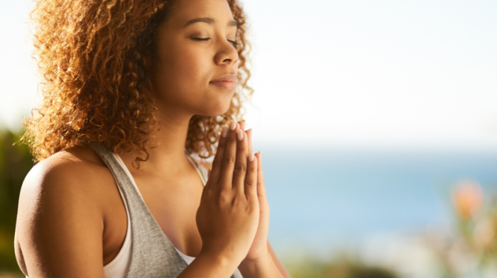 woman doing yoga