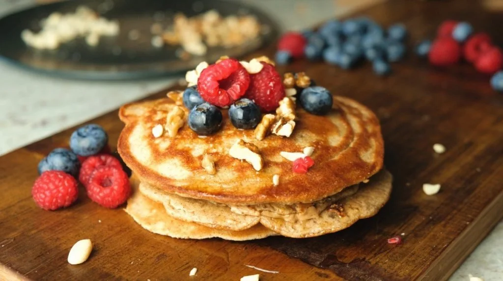 peanut butter stuffed pancakes