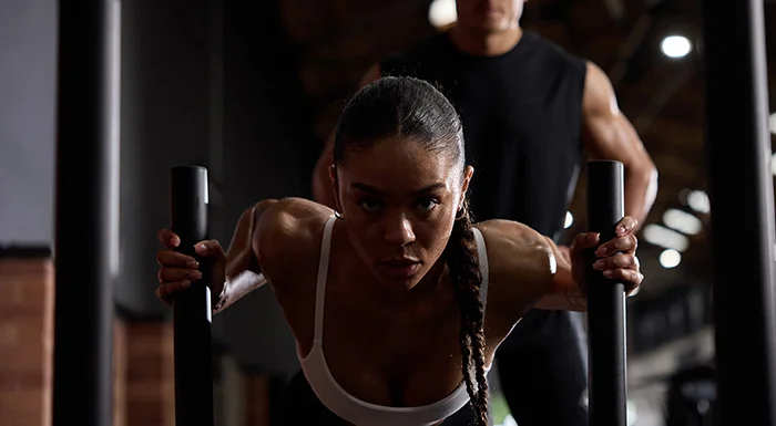woman hybrid training
