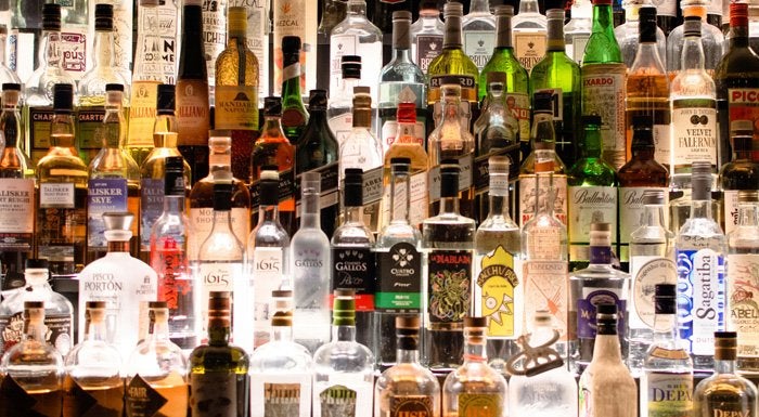 bar with drinks