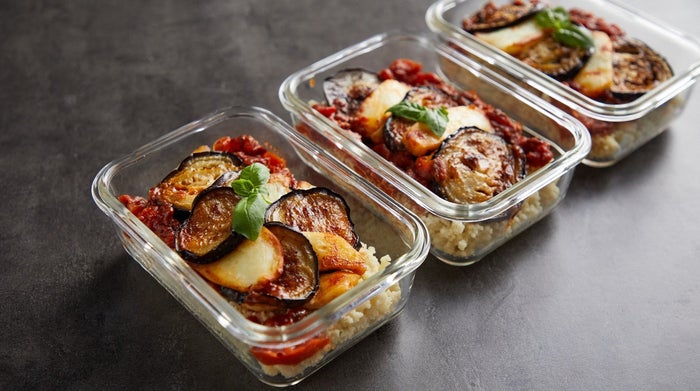 One-pan halloumi and harissa bake with couscous