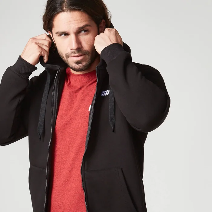 Myprotein Men's Zip Up Hoodie – Black