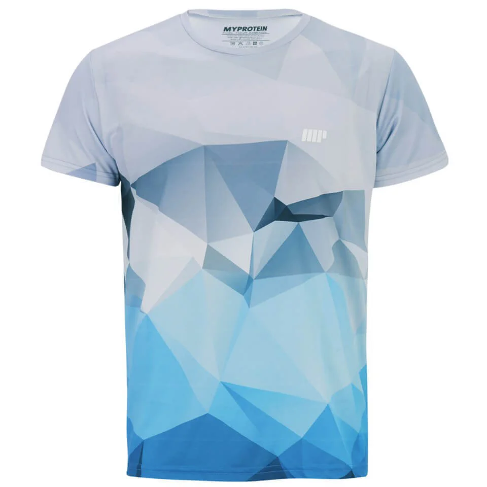 Myprotein Men's Geometric Printed Training Shirt - Light Blue - S - Blue Image 1