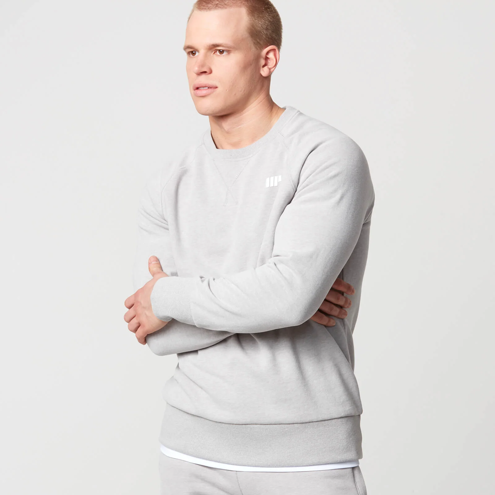 Classic Crew Neck Sweatshirt - L - Grey Marl Image 1