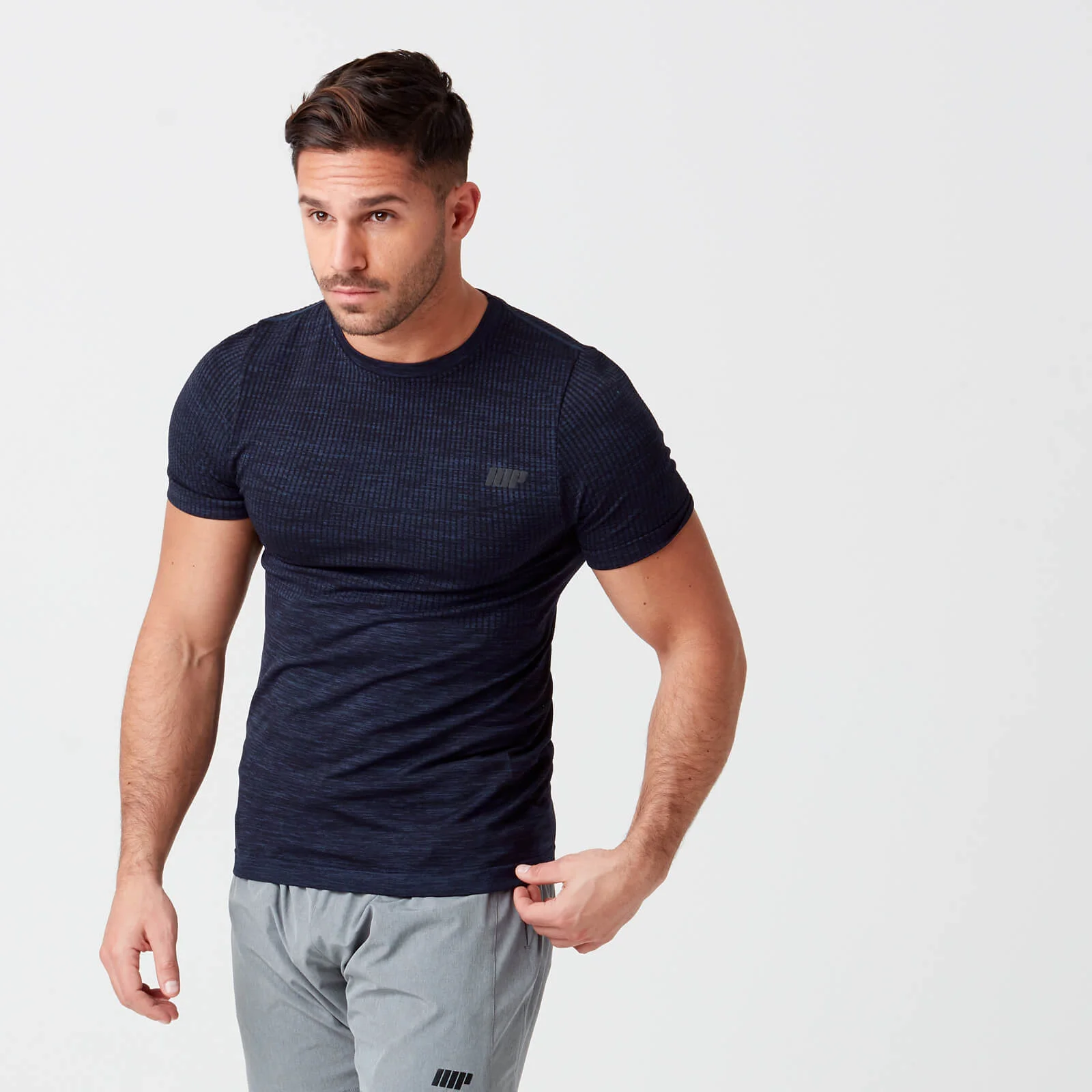 MP Men's Seamless T-Shirt - Green - M - Navy Image 1