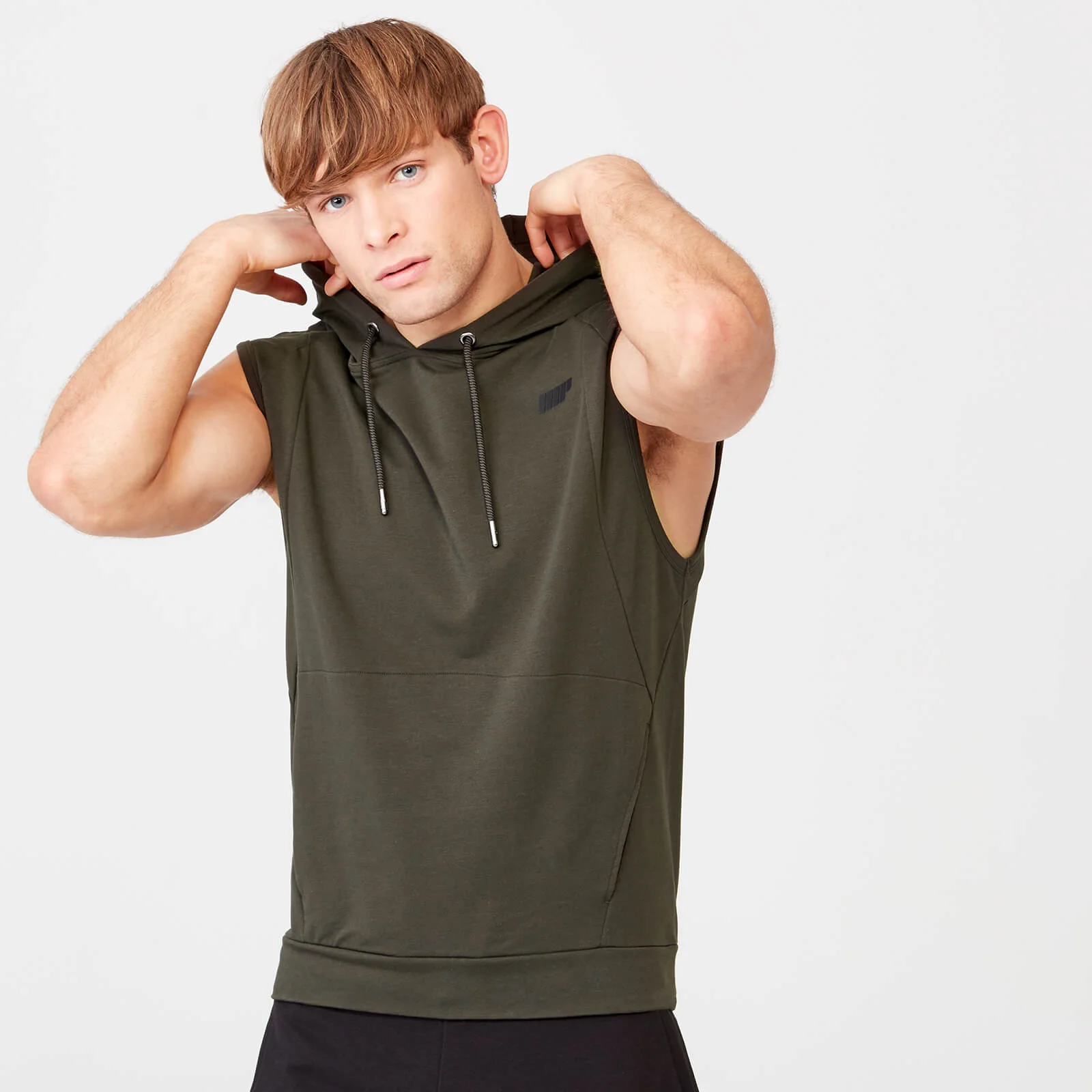Form Sleeveless Hoodie - S - Khaki Image 1
