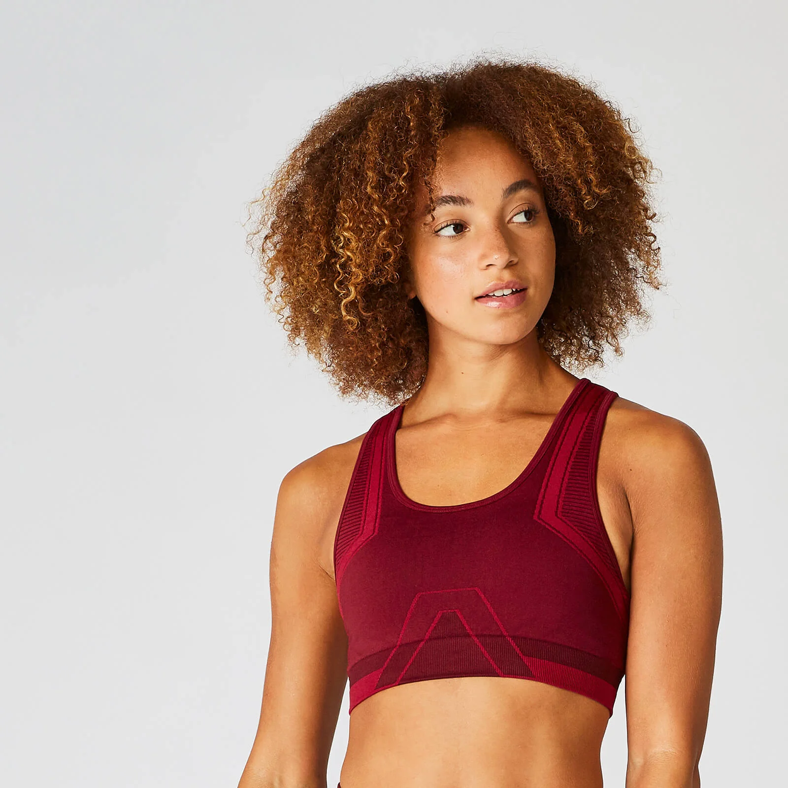 MP Women's Impact Seamless Sports Bra - Oxblood - S Image 1