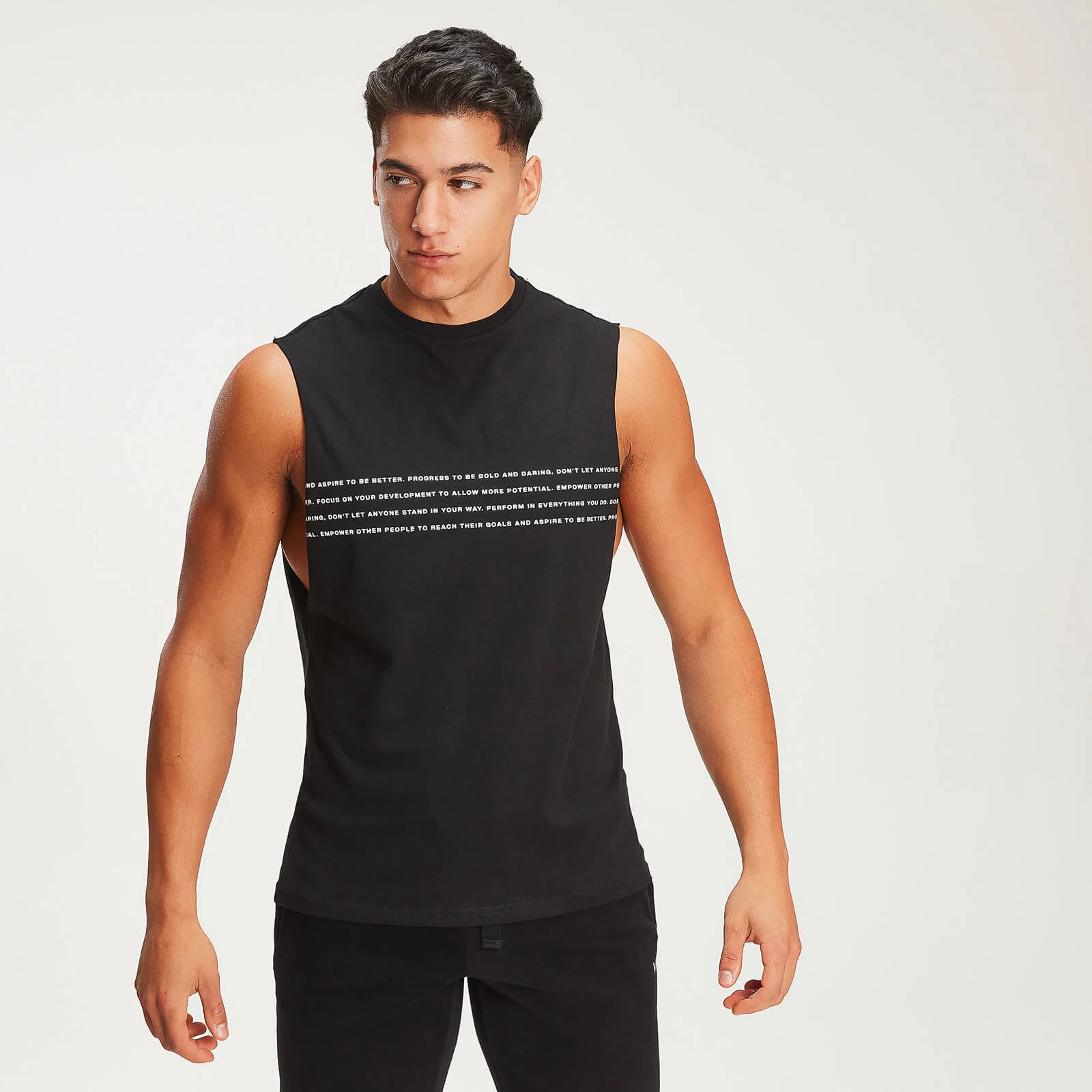 MP Men's Rest Day Slogan Drop Armhole Tank - Black - XS Image 1