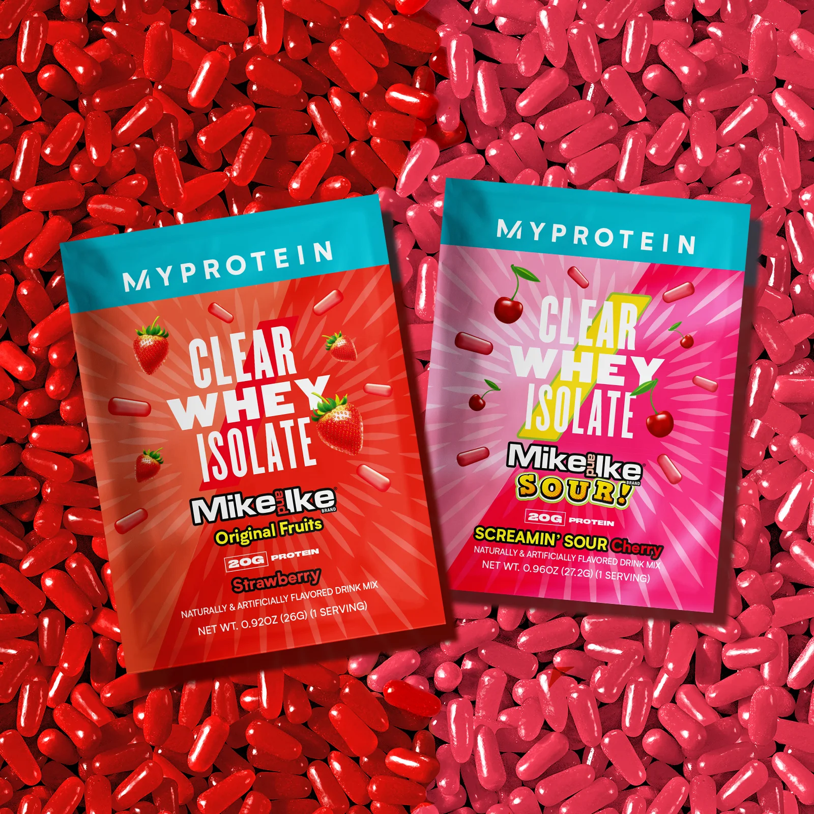 Clear Whey MIKE AND IKE® Flavors (Sample) - 0.88Oz - Strawberry Image 1