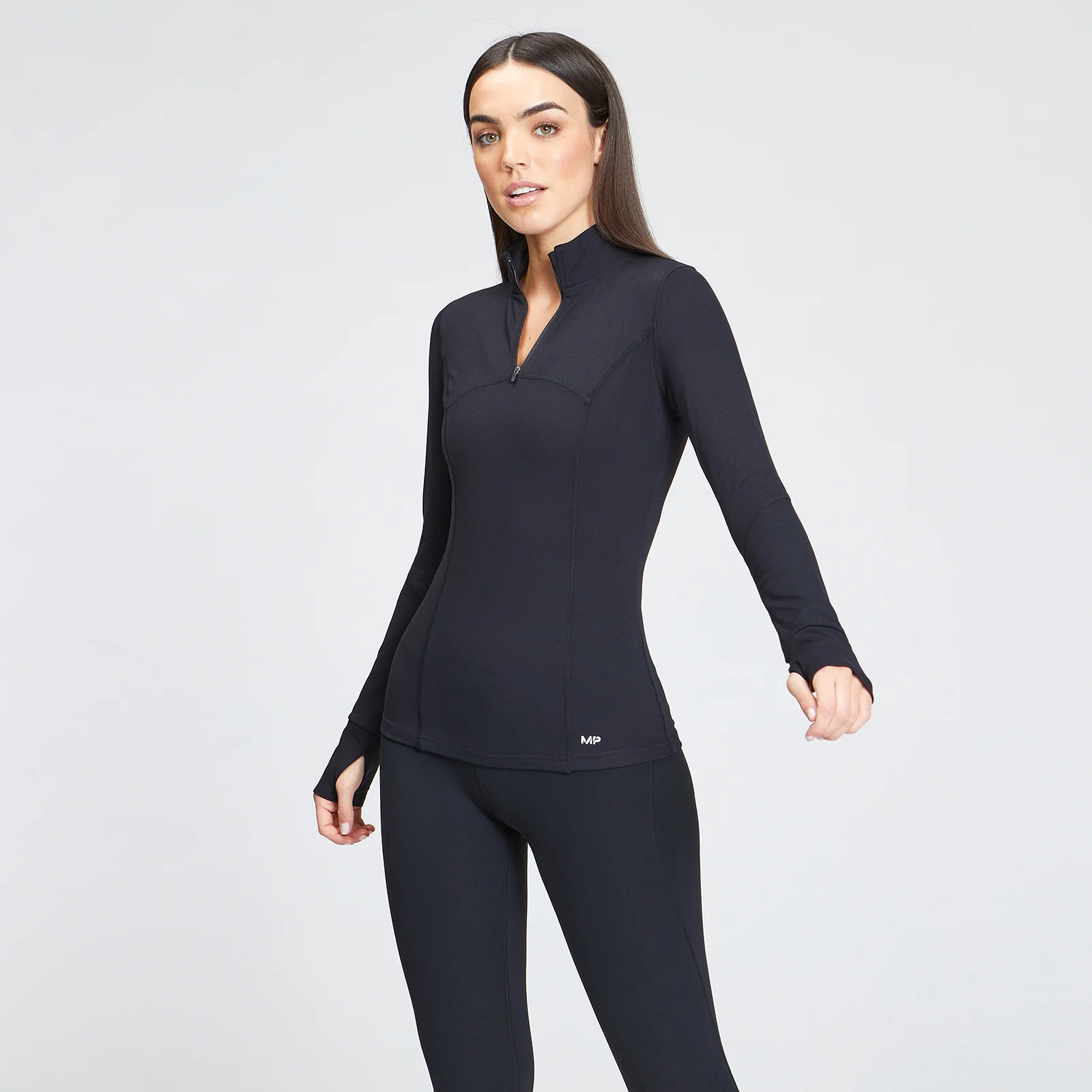 MP Women's Power 1/4 Zip Top - Black - XXS Image 1