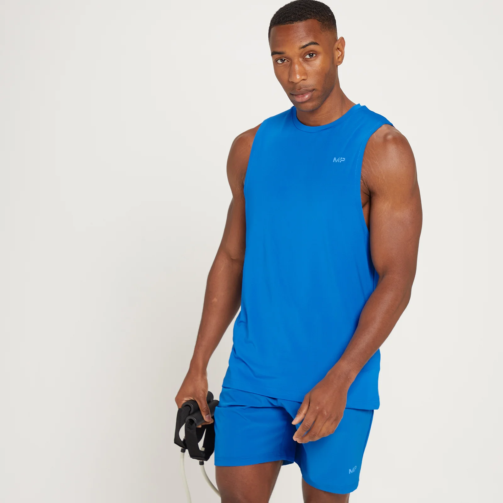 MP Men's Linear Mark Graphic Training Tank Top - True Blue - XXS Image 1