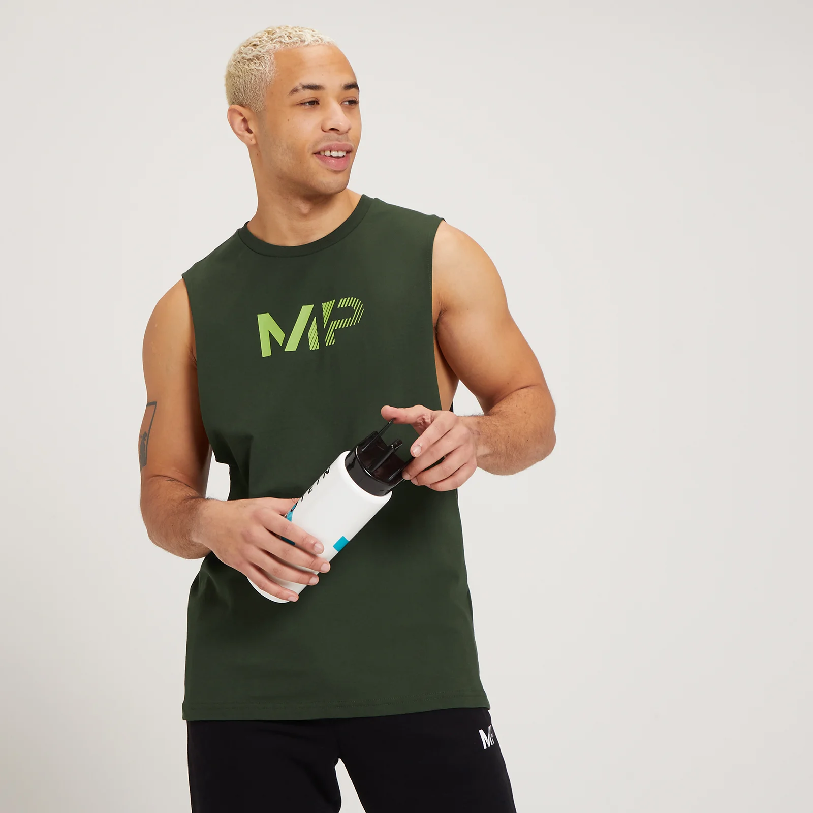 MP Men's Fade Graphic Tank Top - Dark Green - XXS Image 1