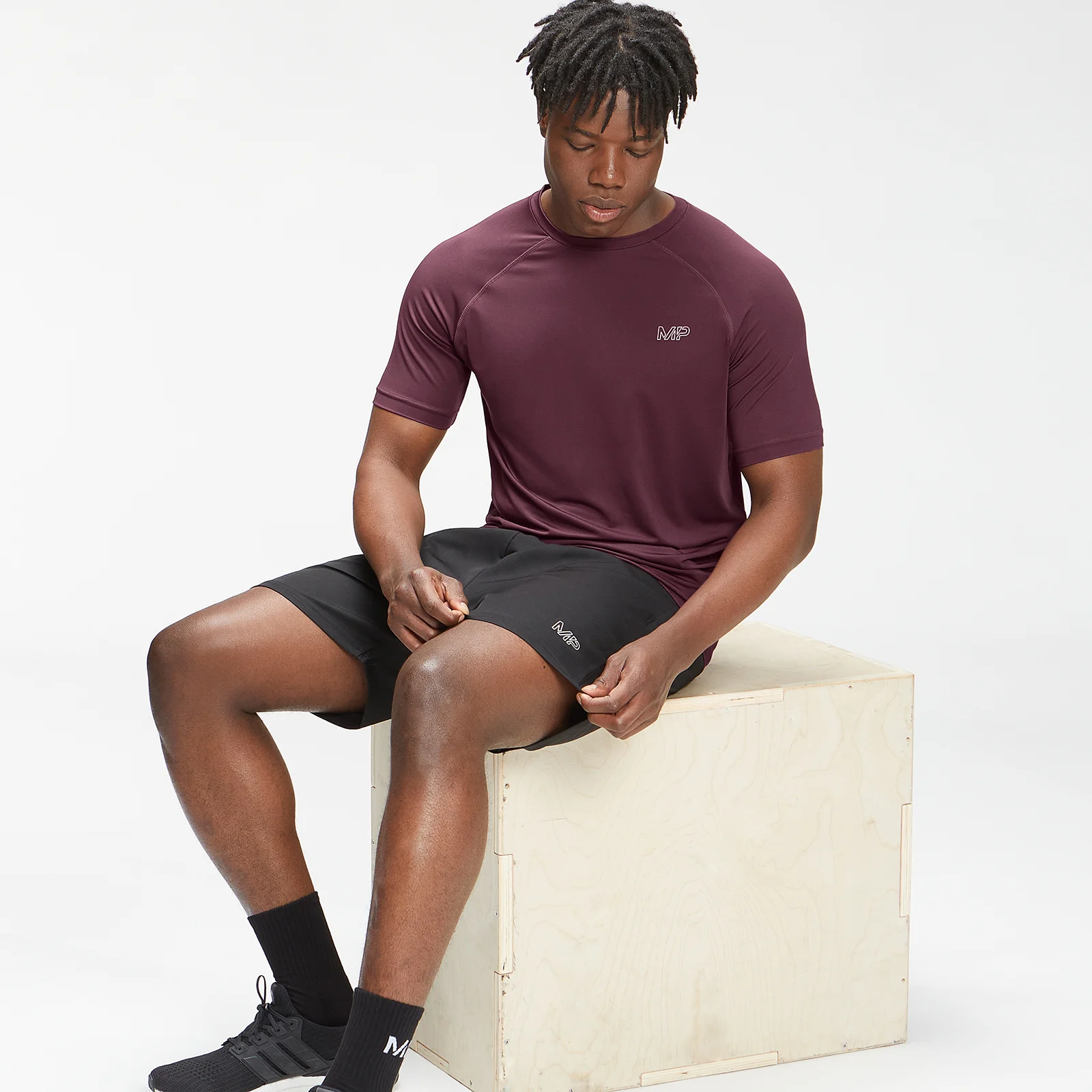 MP Men's Repeat Mark Graphic Training Short Sleeve T-Shirt - Port - XXS Image 1
