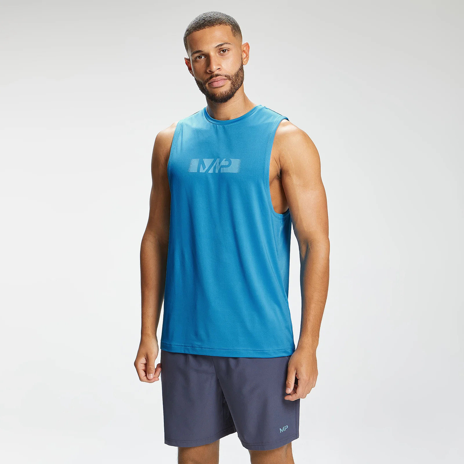 MP Men's Graffiti Graphic Training Tank Top - Bright Blue - XXS Image 1