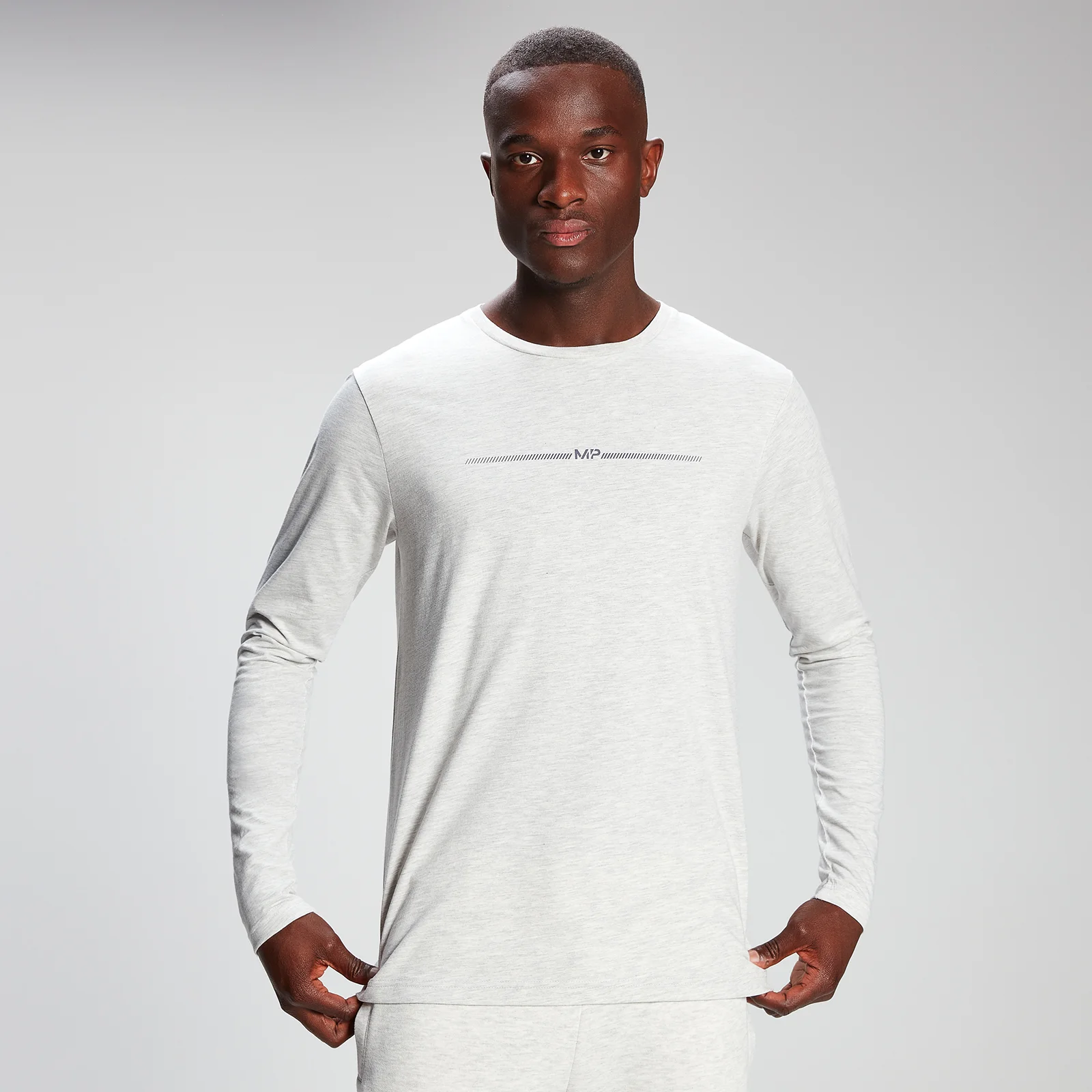 MP Men's Mini Mark Graphic Long Sleeve T-Shirt - Light Grey Marl - XXS Image 1