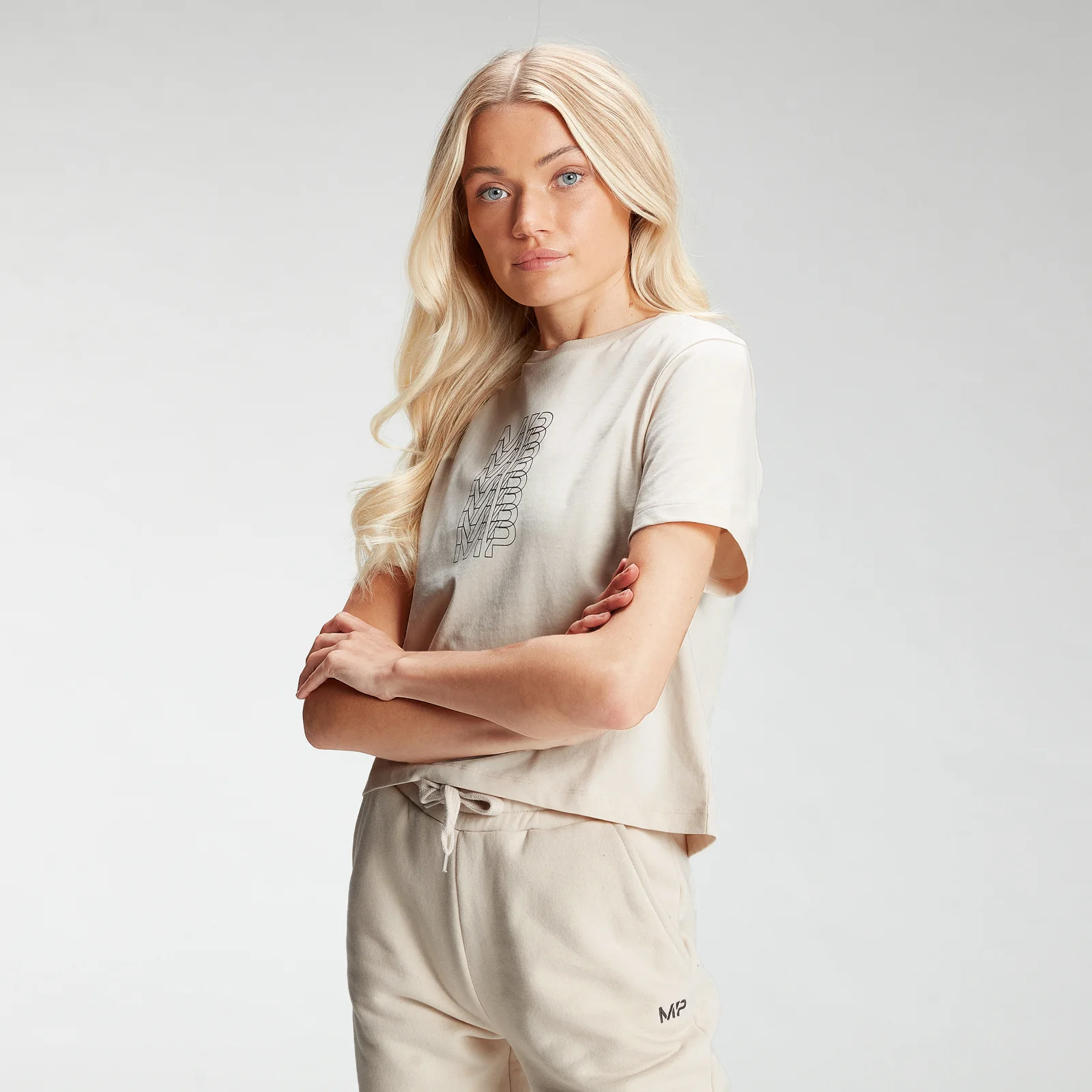 MP Women's Repeat MP Crop T-Shirt - Ecru - XXS Image 1