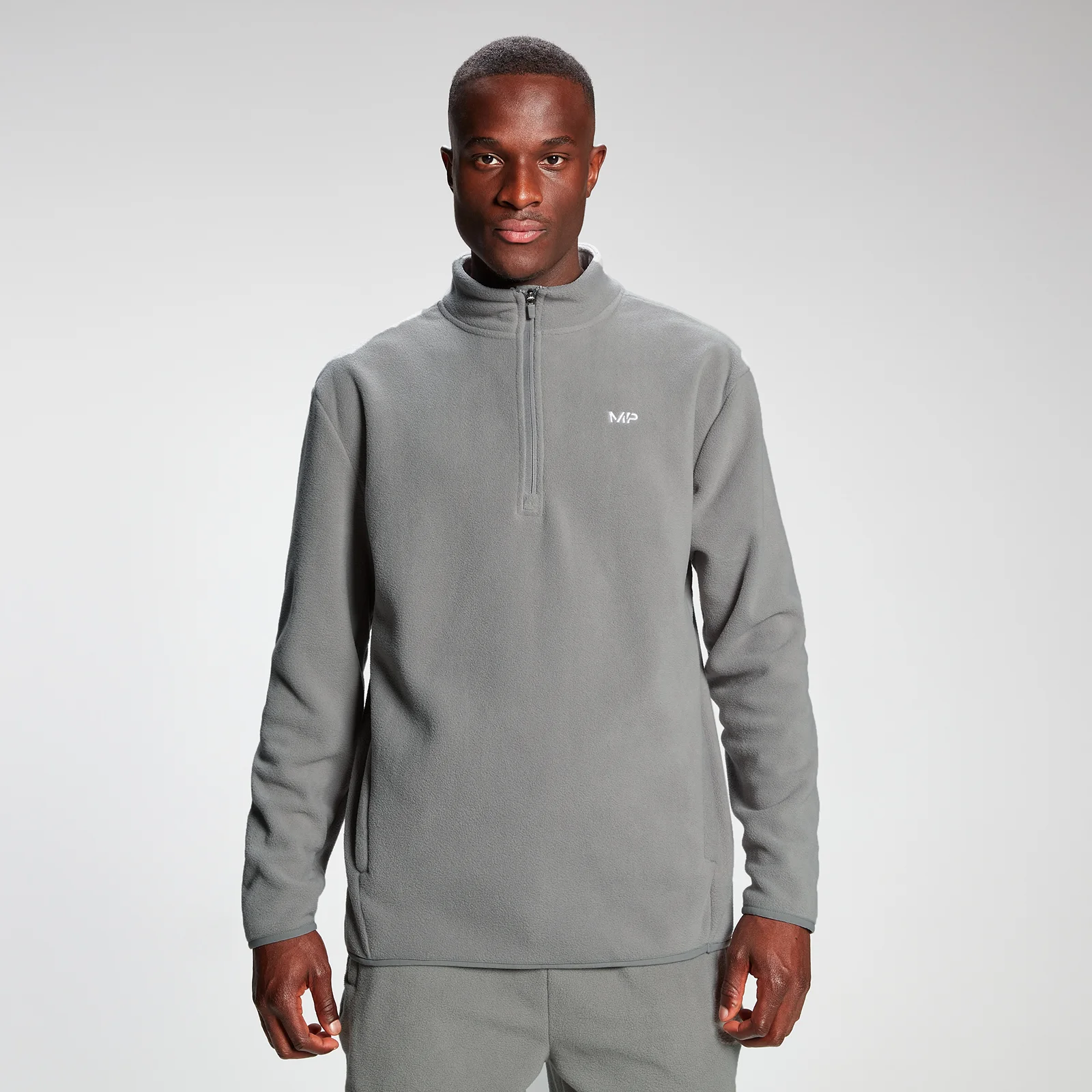 MP Men's Rest Day Fleece 1/4 Zip - Storm Grey - XXS Image 1