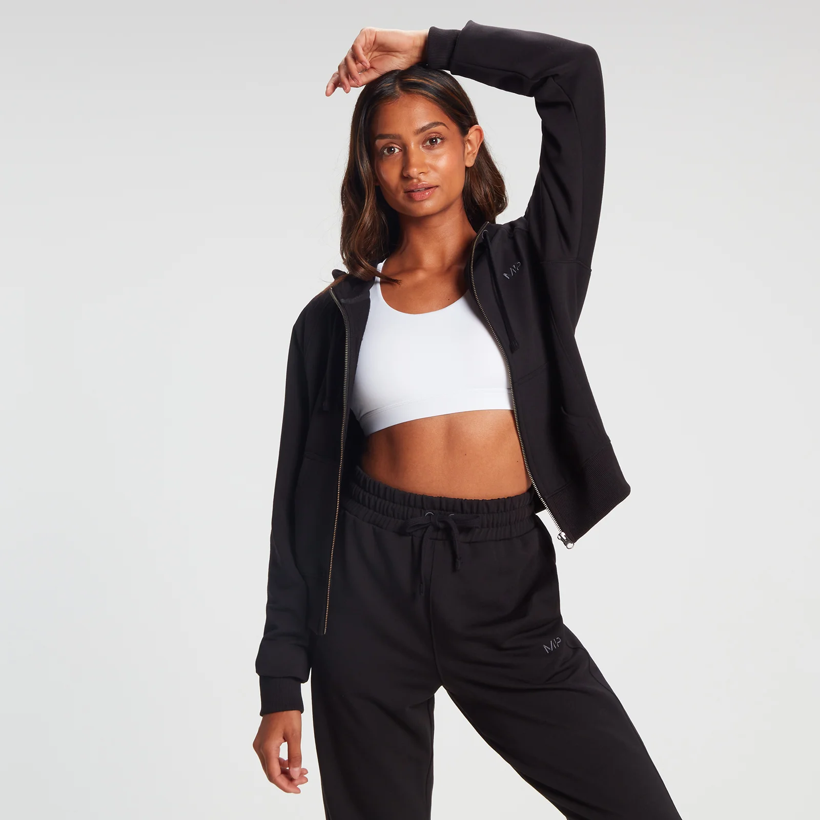 MP Women's Rest Day Zip Through Hoodie Washed Black - XS Image 1