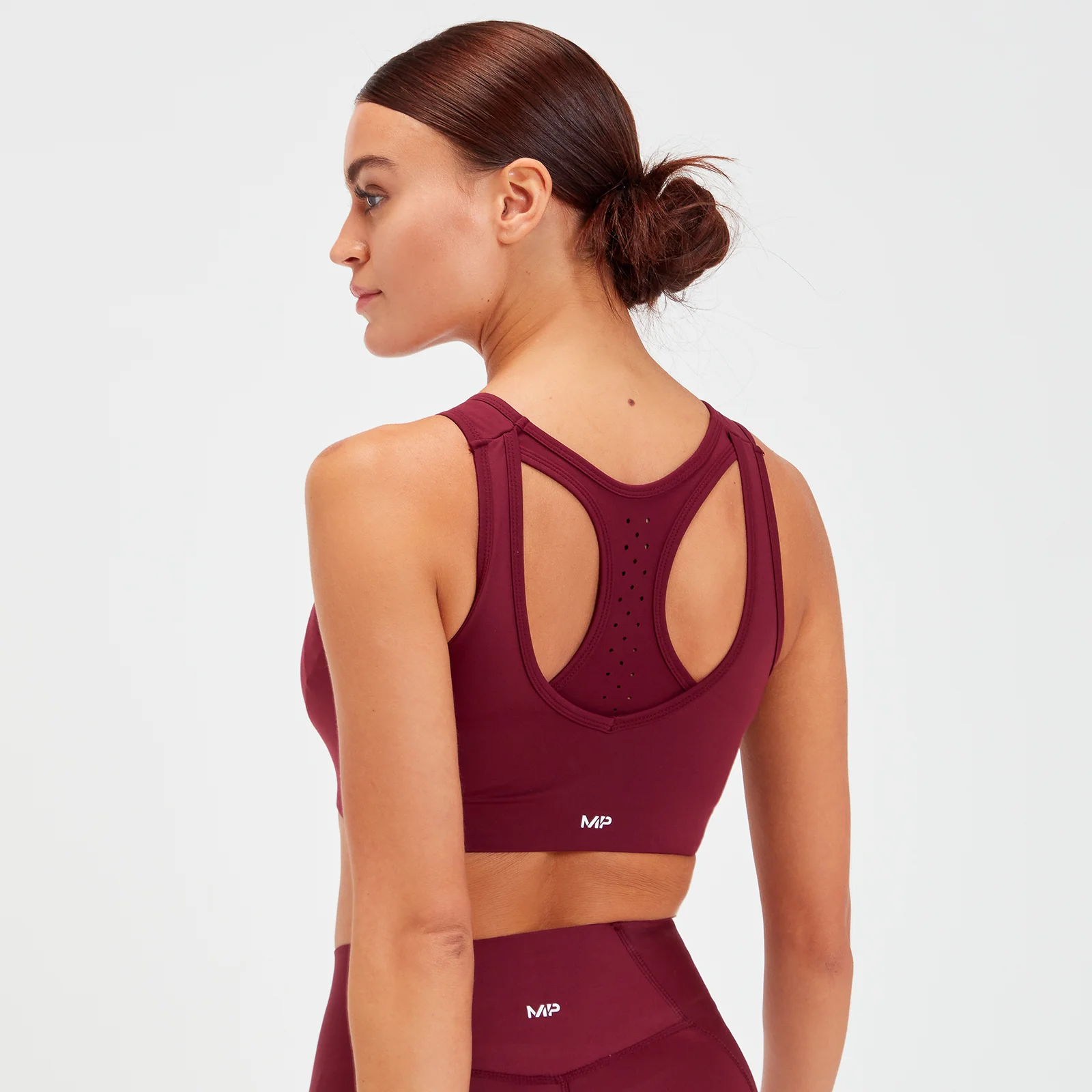 MP Women's Sculpt Laser Cut Sports Bra - Port - XS Image 1