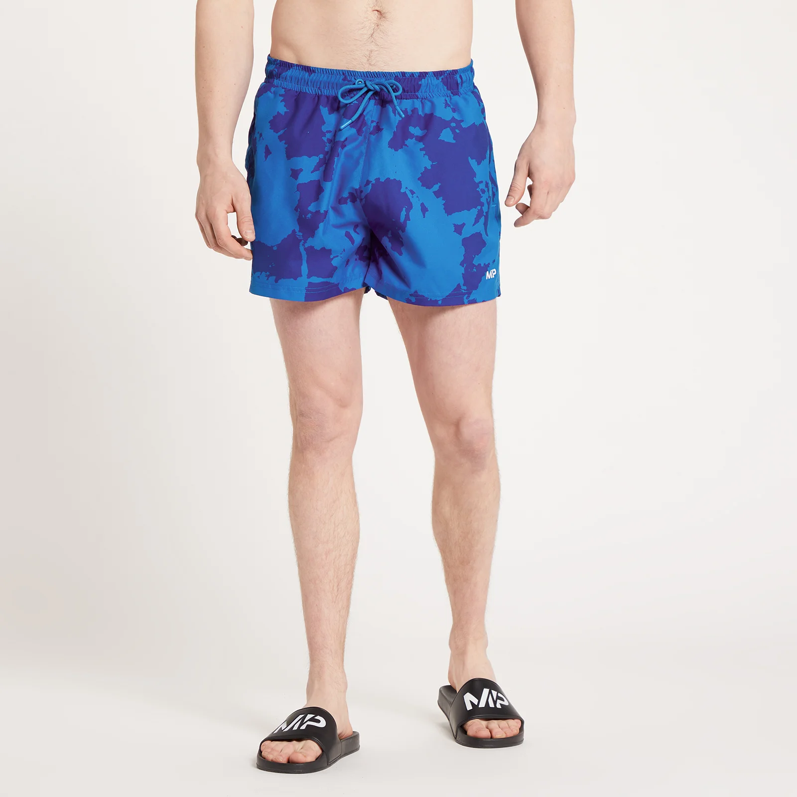 MP Men's Atlantic Printed Swim Shorts - True Blue - XXS Image 1