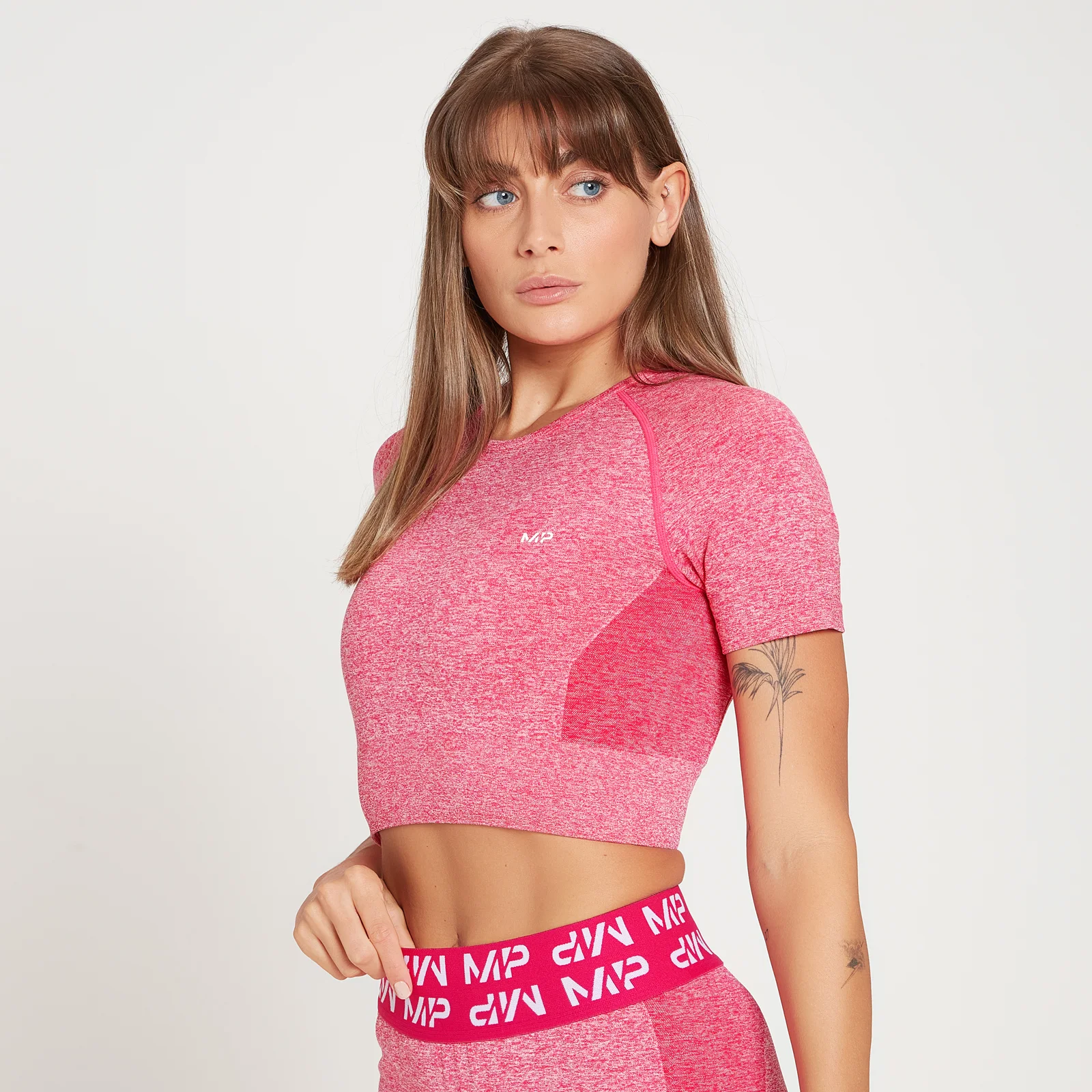 MP Women's Curve Crop Short Sleeve T-Shirt - Magenta - XL Image 1