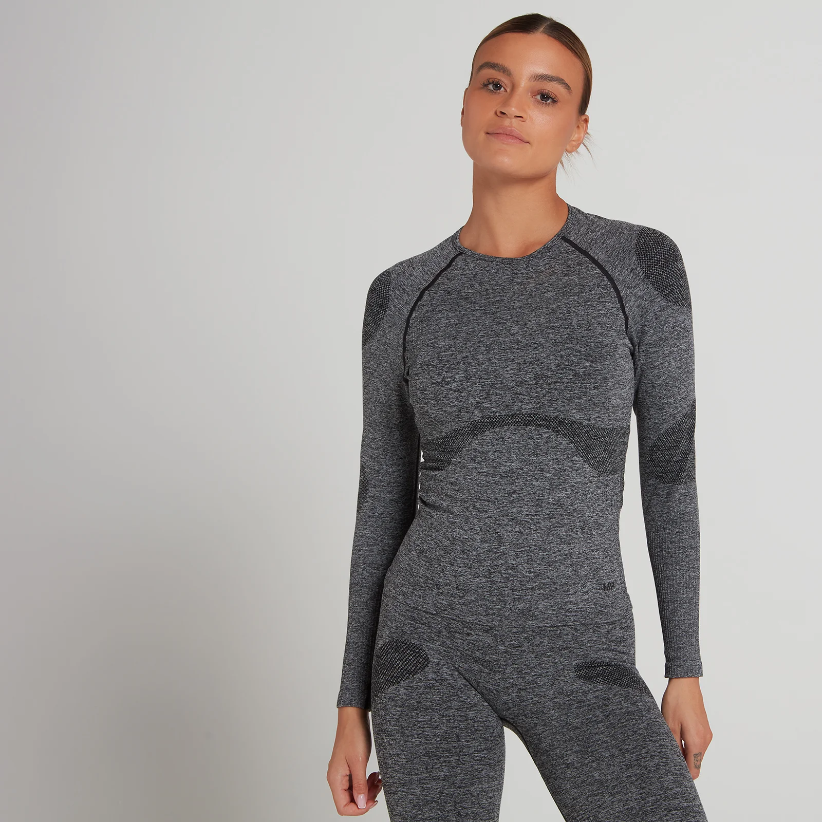 MP Women's Dynamic Training Seamless Long Sleeve Top - Washed Black - M Image 1