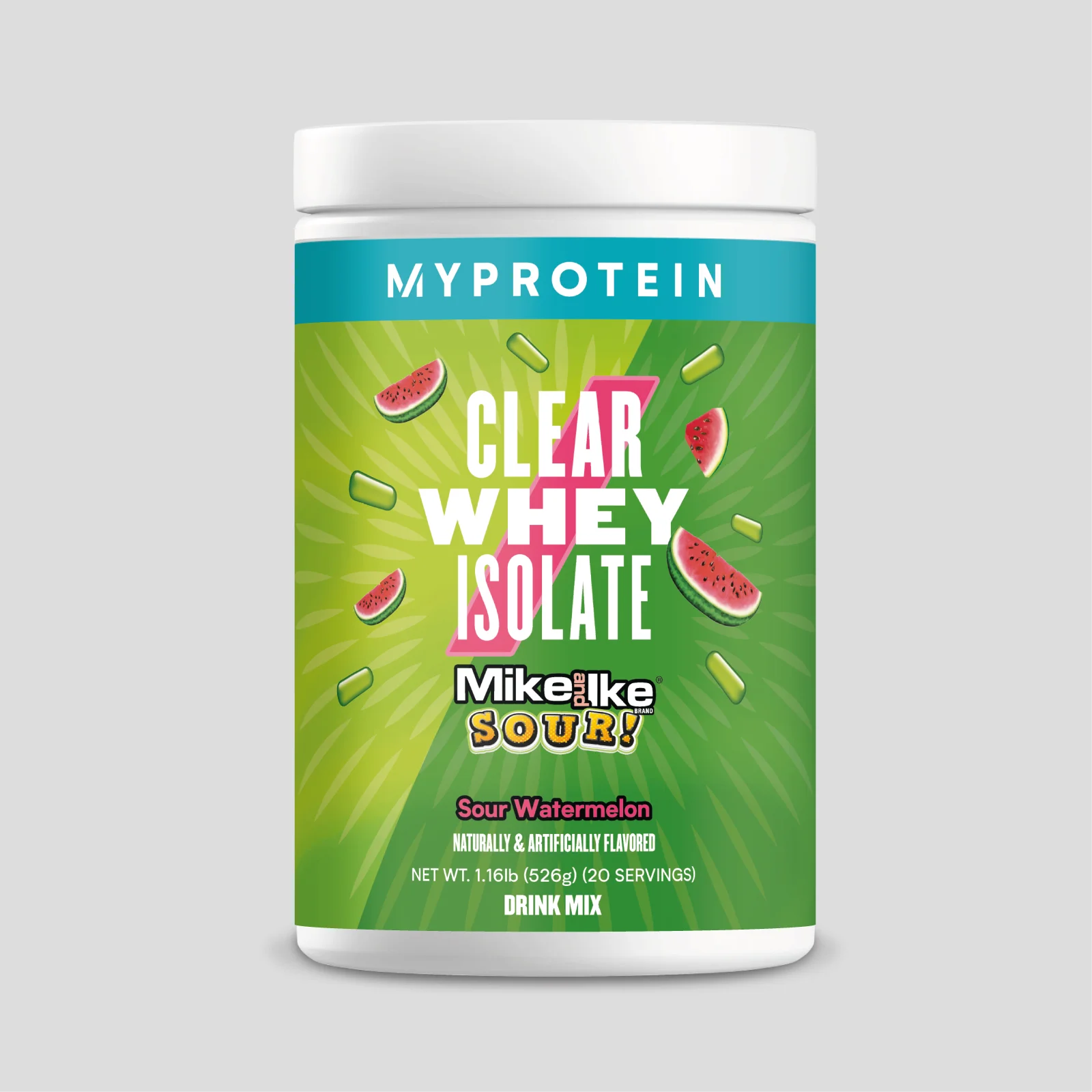 Clear Whey MIKE AND IKE® Flavors - 1.1lb - 20servings - Sour Watermelon Image 1