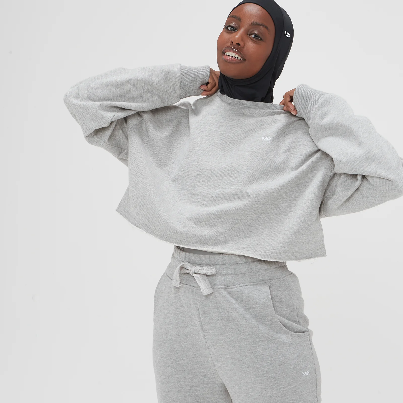 MP Women's Composure Cropped Sweatshirt - Grey Marl - XS Image 1