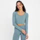 MP Women's Power Open Back Crop Top - Pebble Blue