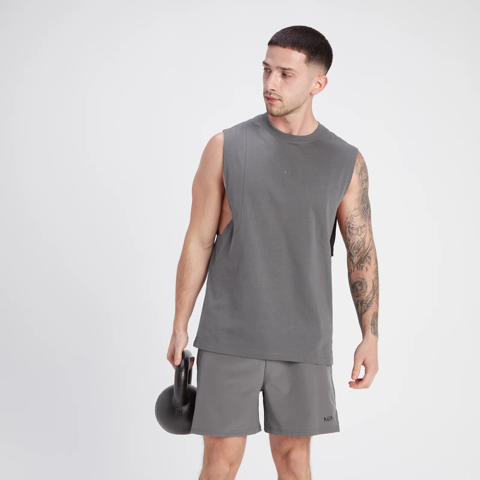 MP Men's Adapt Drop Armhole Tank Top - Ash Grey - XS Image 1