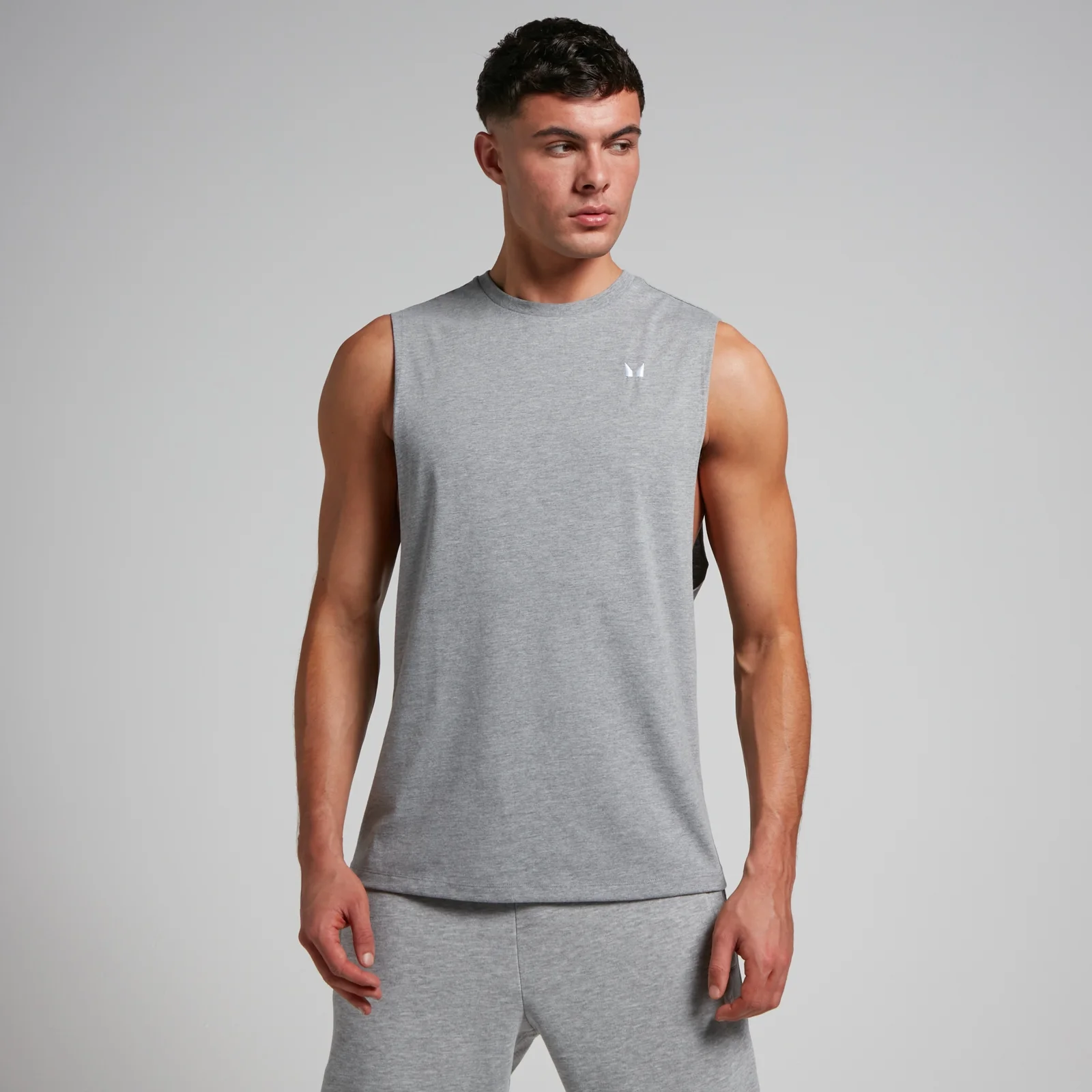 MP Men's Rest Day Drop Armhole Tank Top - Grey Marl - S Image 1