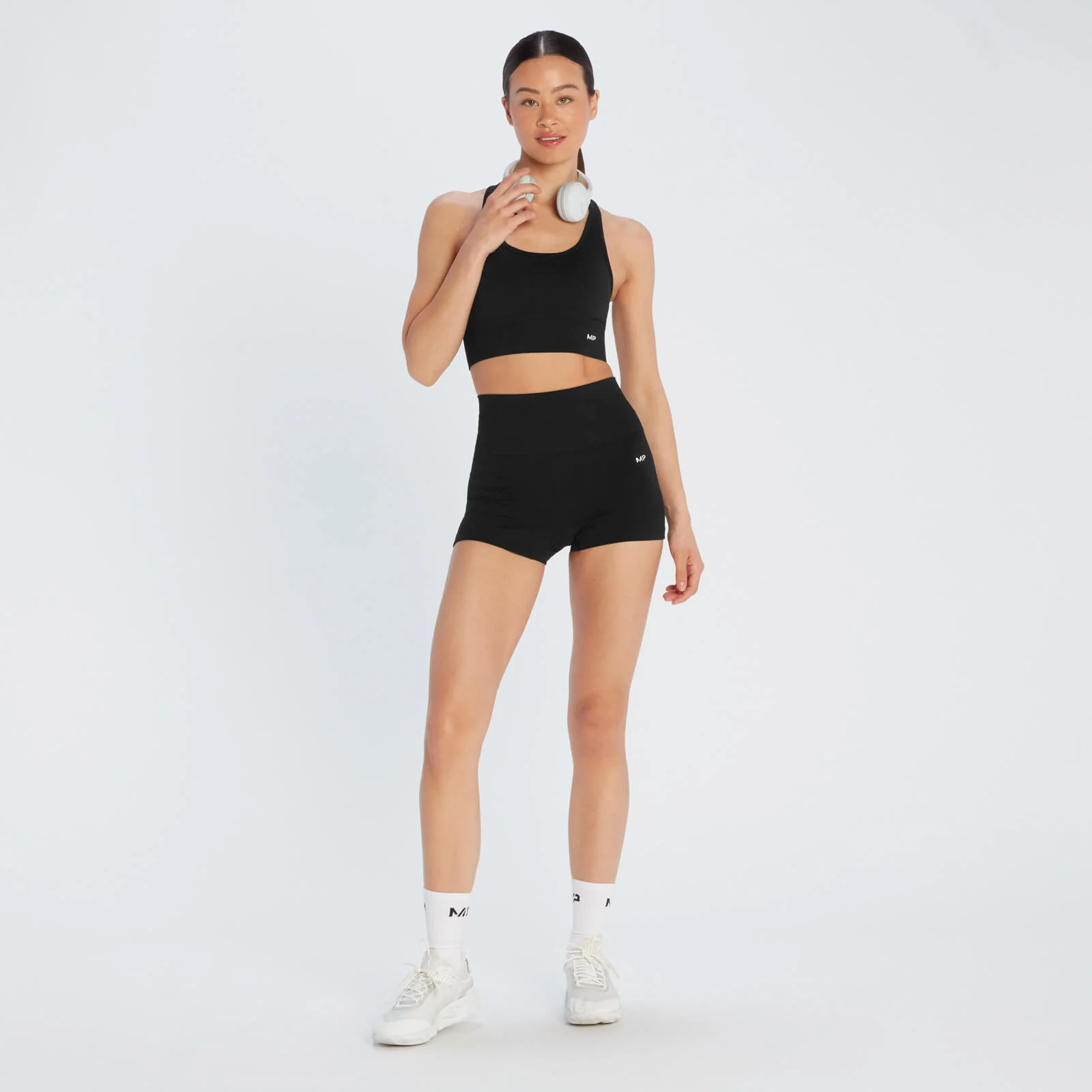 MP Women's Shape Seamless Cross Strap Sports Bra & Cycling Shorts Bundle - Black - XXS - XXS Image 1