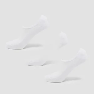 MP Unisex Invisible Socks (3 Pack) - White - Size UK 6-8
