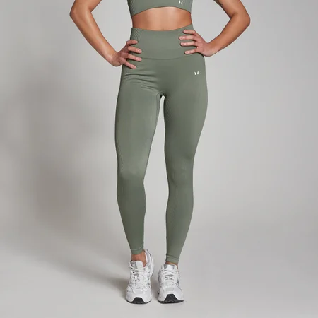 MP Women's Tempo Rib Seamless Leggings - Moss Green