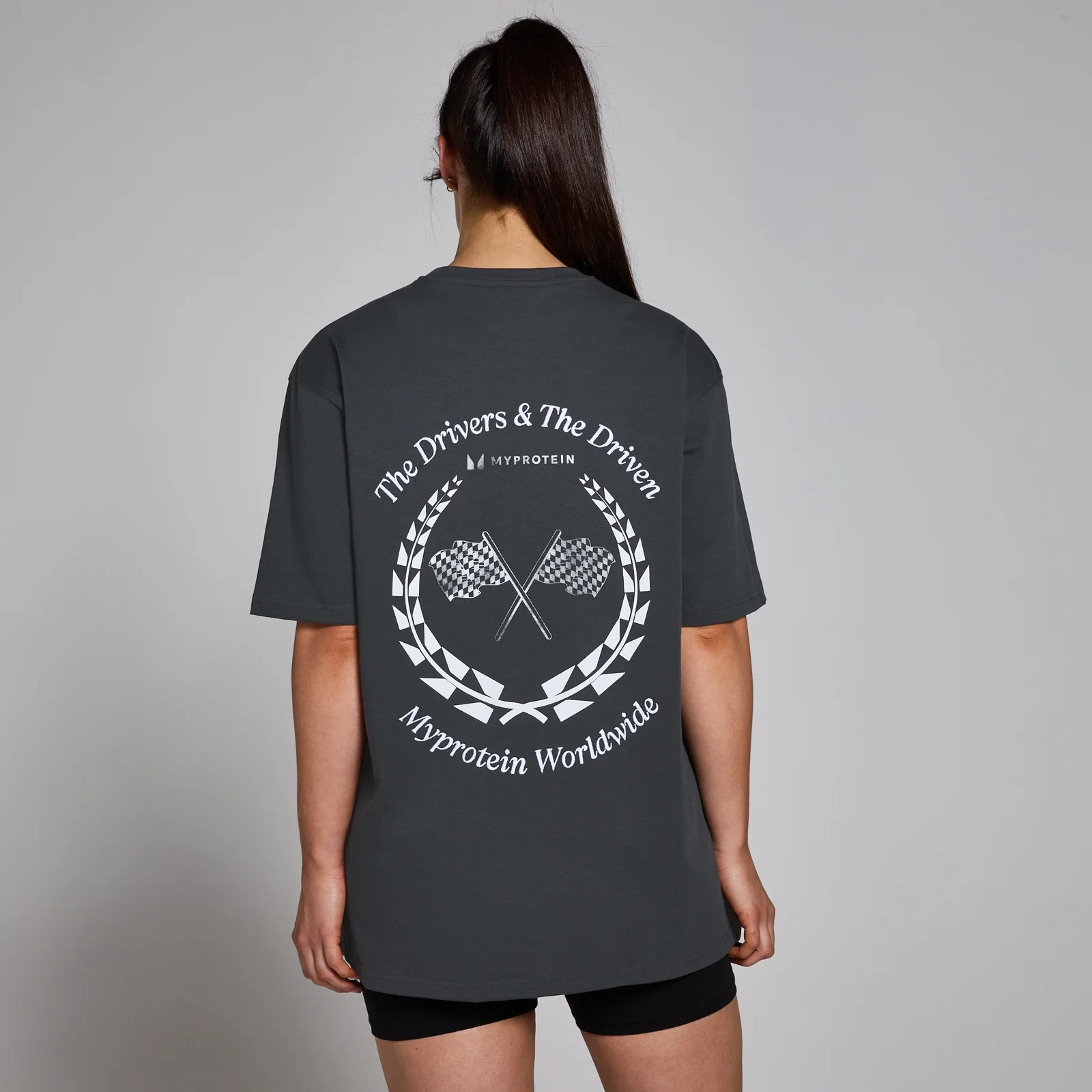 MP Women’s World Wide Graphic T-Shirt - Washed Black - S-M Image 1