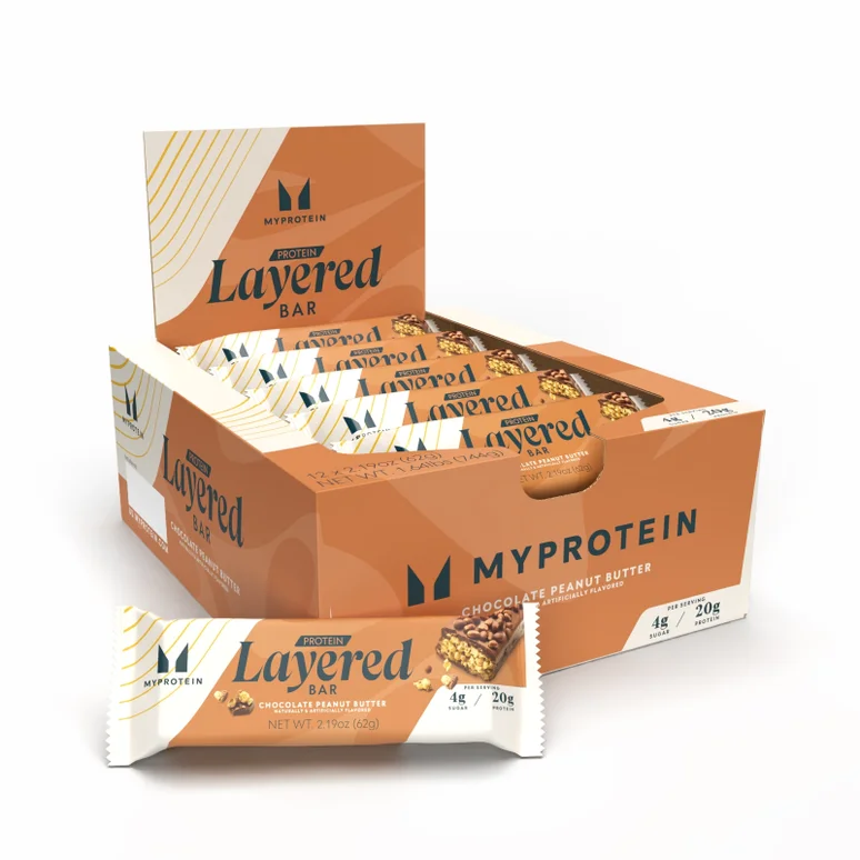 Layered Protein Bar - 12Bars - Chocolate Peanut Butter