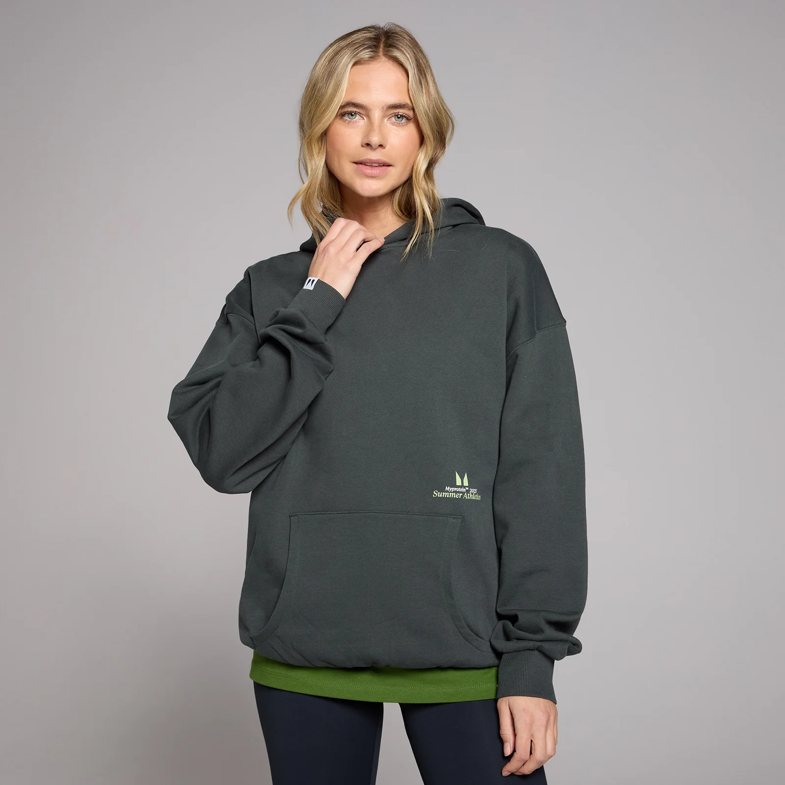 MP Retro Graphic Oversized Hoodie - Washed Black - L-XL Image 1