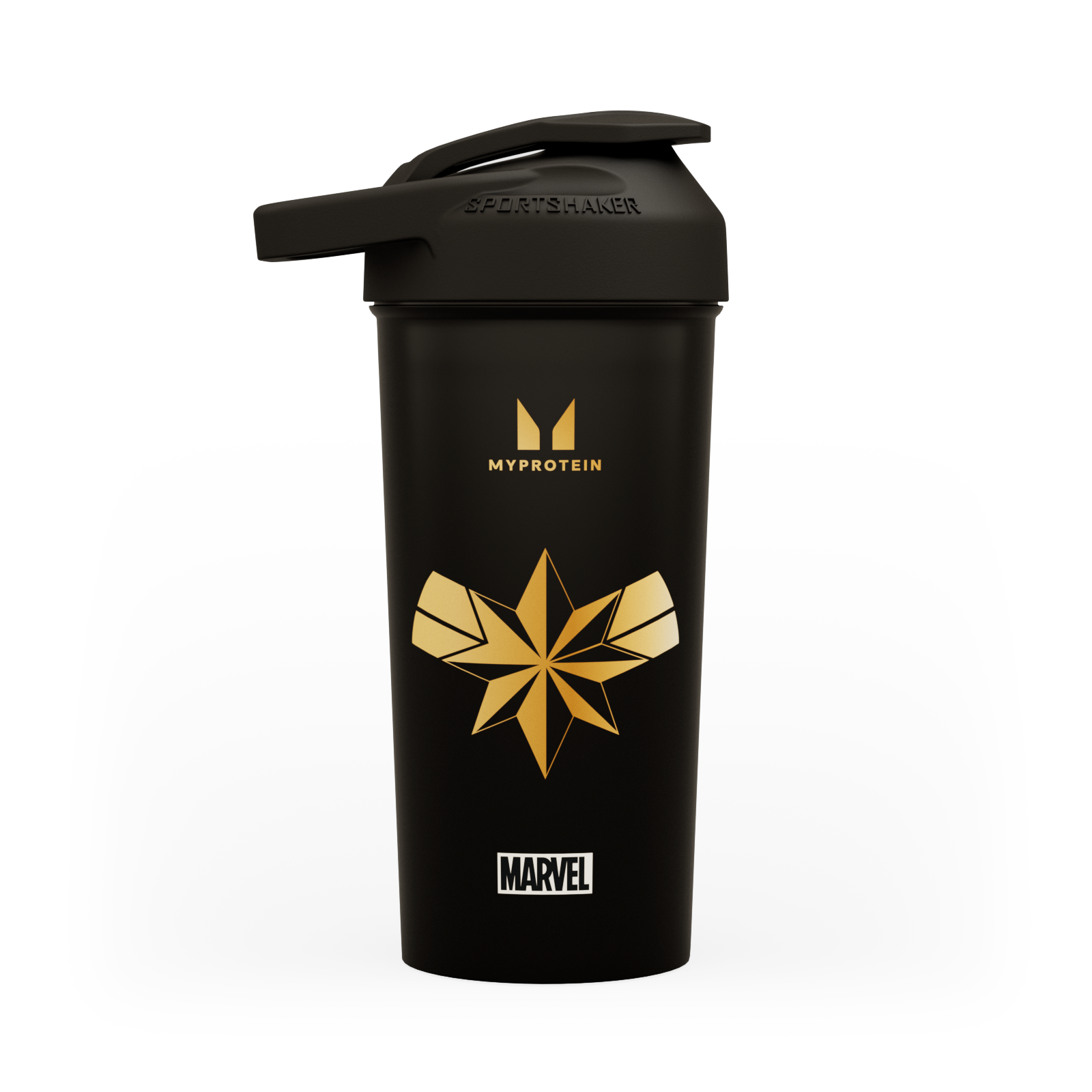 Myprotein X Sportshaker Captain Marvel Plastic Shaker - Black Image 1