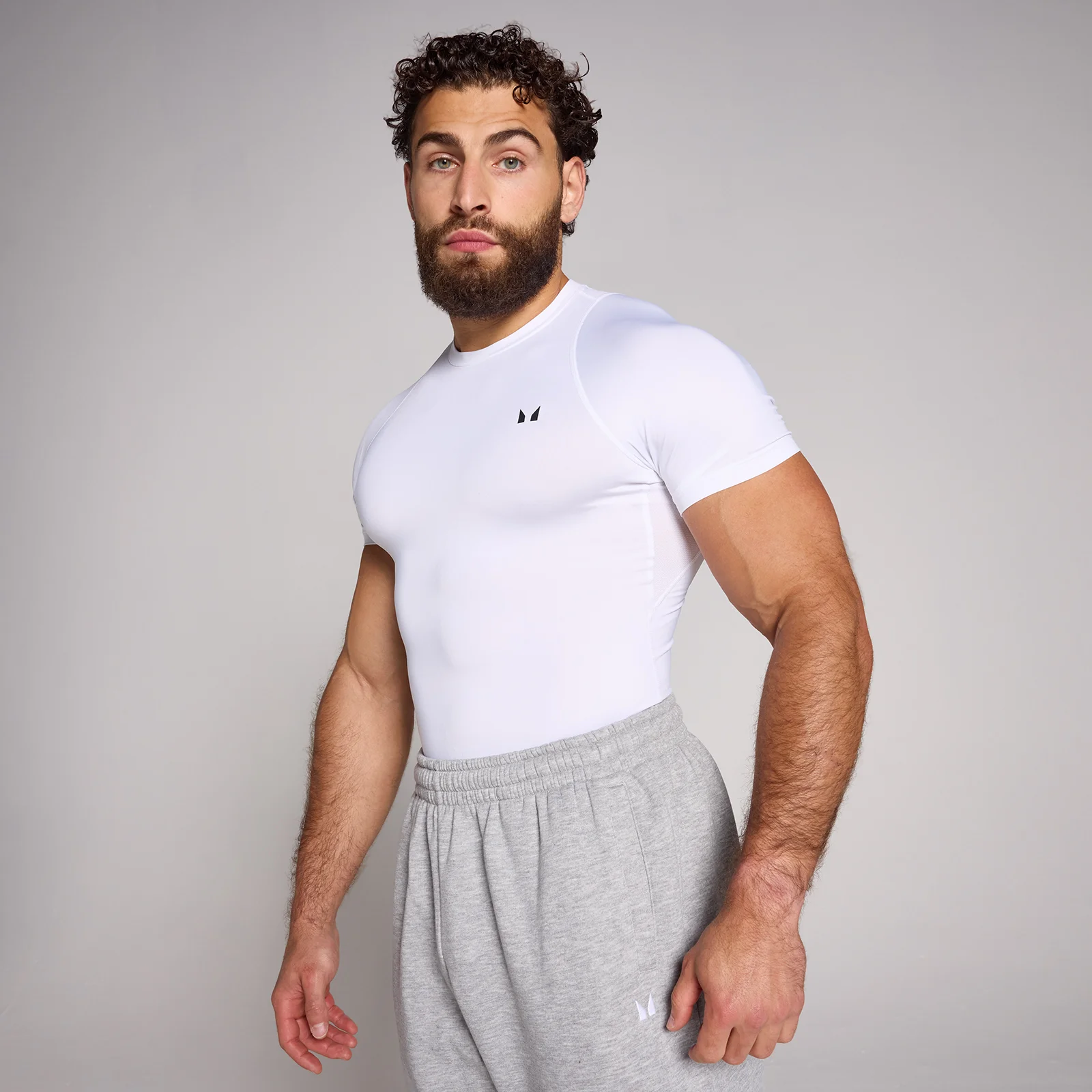 Men's Training Short Sleeve Compression T-Shirt - White - S Image 1