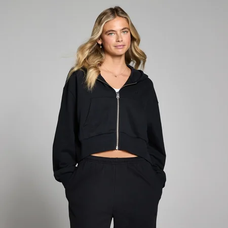 MP Women's Lifestyle Zip Through Hoodie - Washed Black