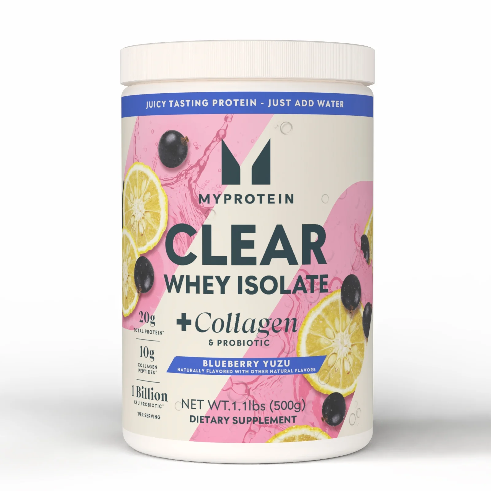 Clear Whey Isolate + Collagen & Probiotic - 20servings - Blueberry Yuzu Image 1