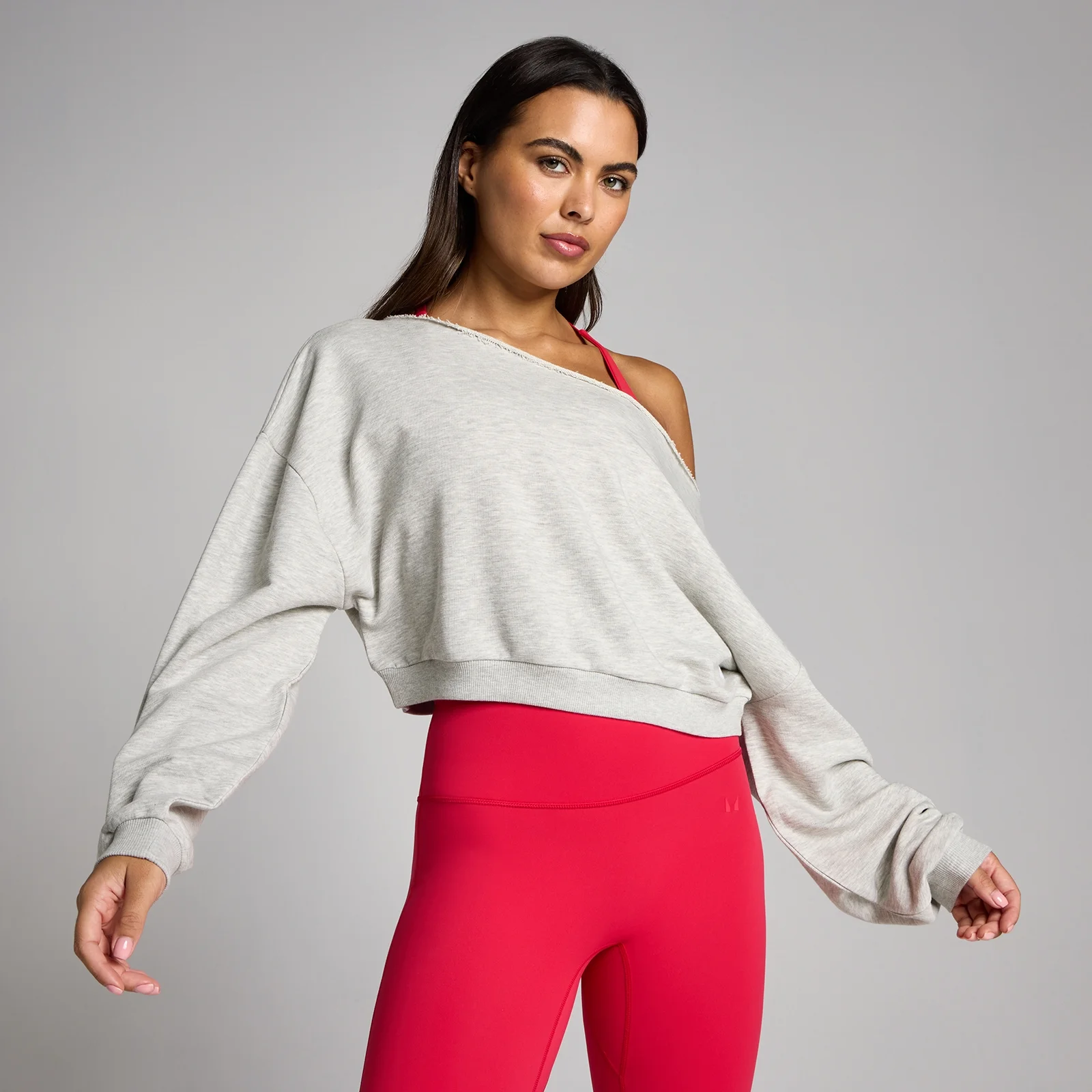 MP Women's Off The Shoulder Sweatshirt - Grey Marl - XS Image 1